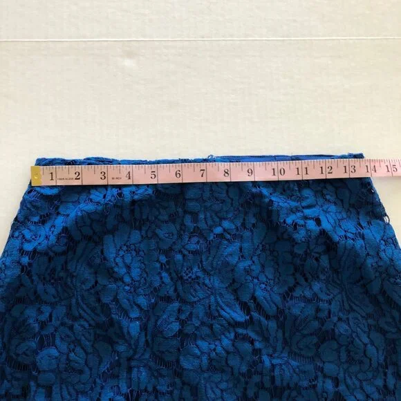 Lulus Live For the Night Women's Navy Blue Lace Skirt Size L Pencile - Picture 7 of 11